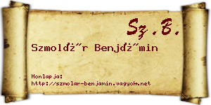 Szmolár Benjámin névjegykártya